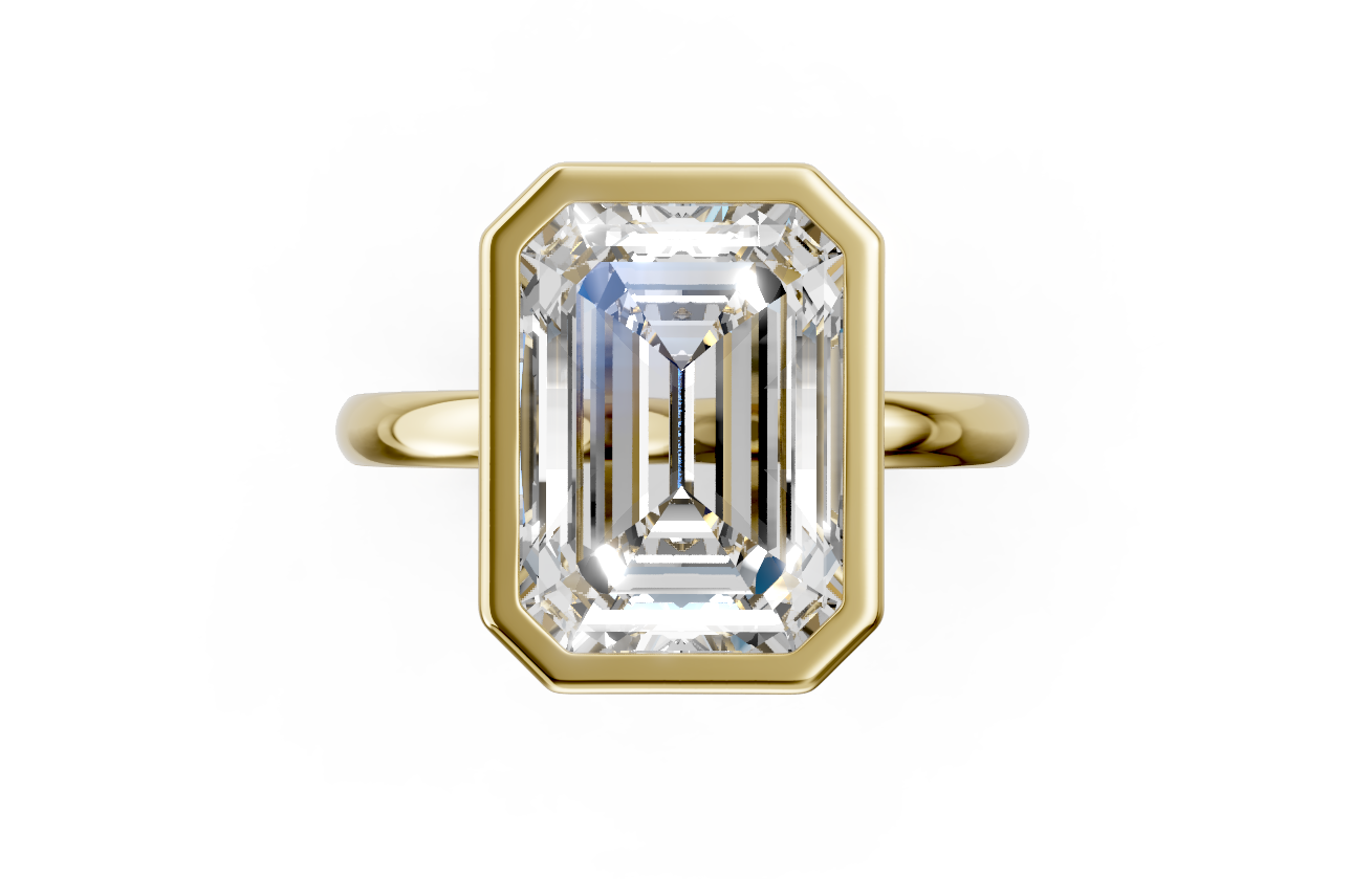 Touche Linear Emerald Bezel Ring
