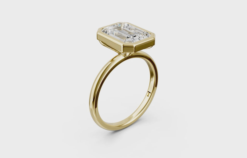 Touche Linear Emerald Bezel Ring